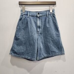 Aritzia Wilfred FREE Effortless Denim Shorts Ocean Blue